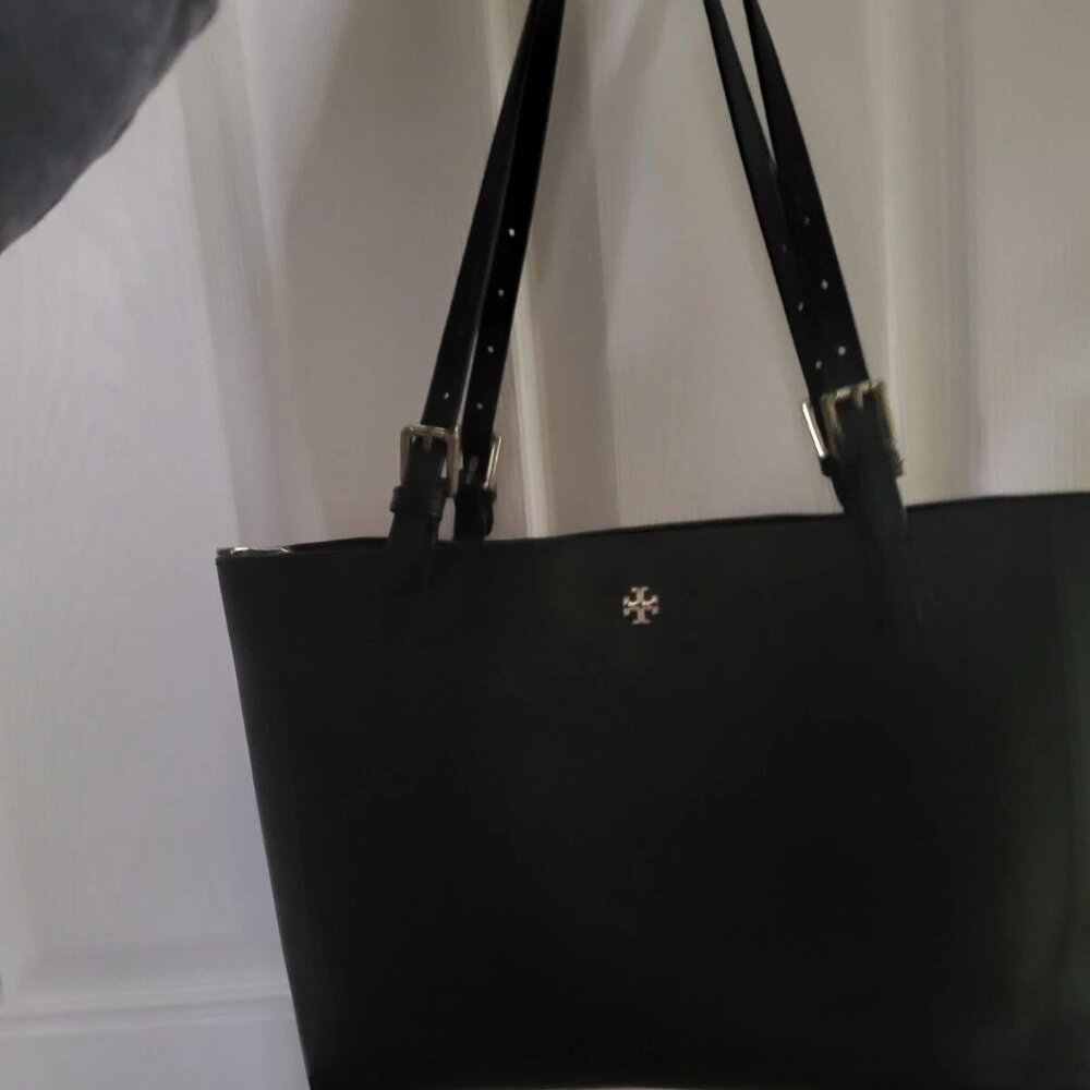 Tory Burch handbag Black Leather Shoulder Ladies Purse Designer